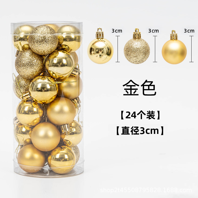 Creativo 24 cubos bola de Navidad regalo de Navidad colgante de decoración de bola pe bola de polvo mate de plástico al por mayor