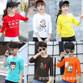 2025秋冬新款儿童长袖打底衫 潮范卡通可爱中小童T恤外贸童装批发