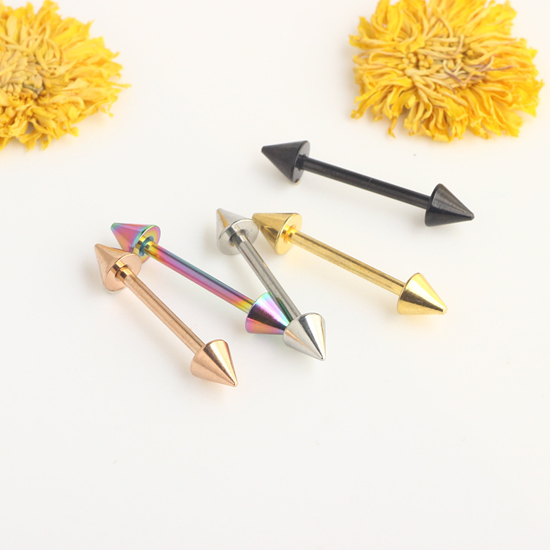 Pointed titanium steel lip stud product view
