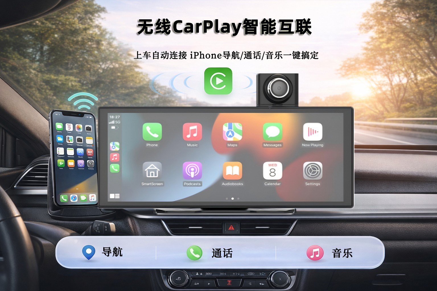 10.25inch Carplay Portable Car Mp5 Navigation Reversing Image Car Incell Display Player
