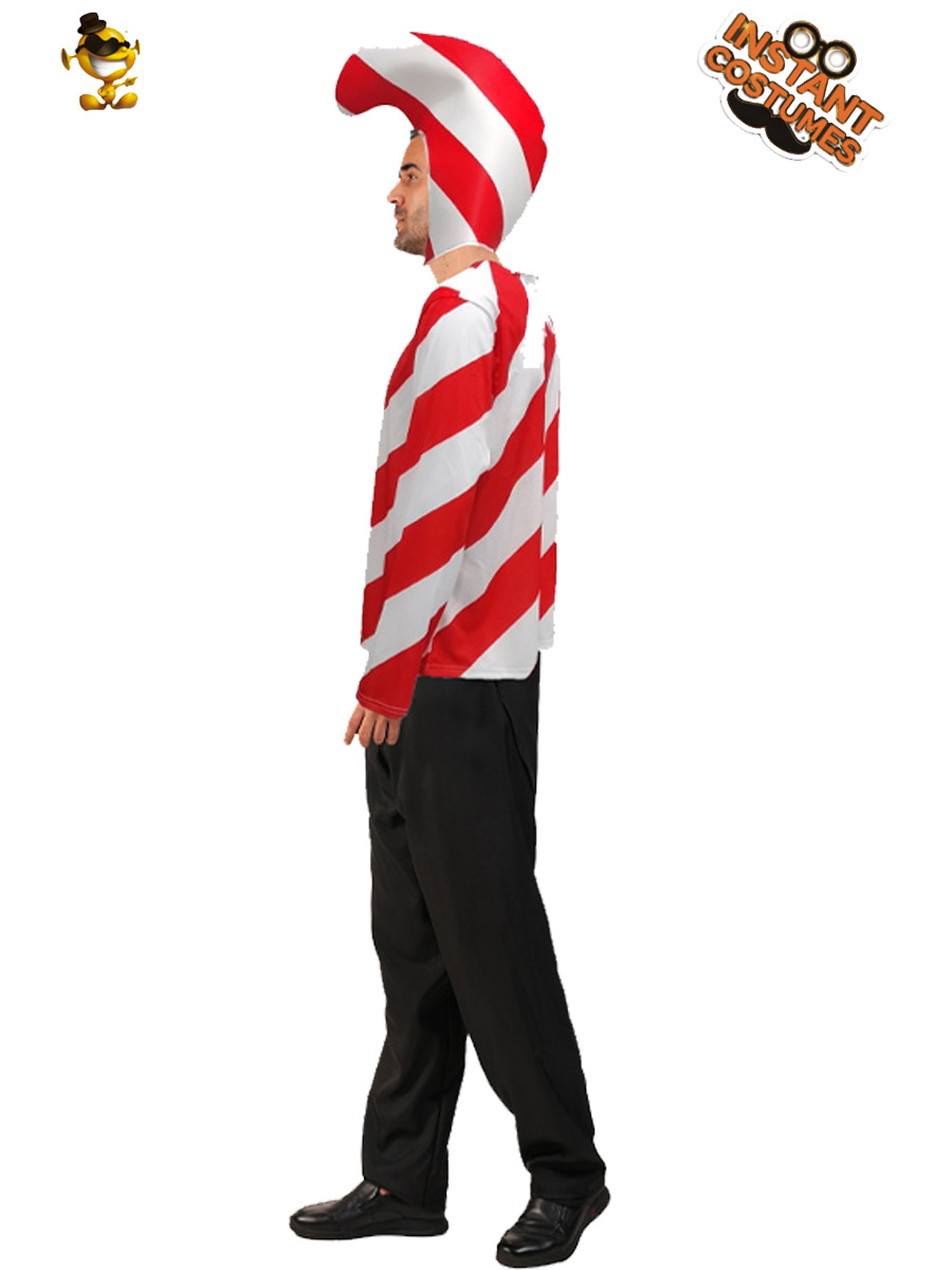 Traje de juego de bastón de caramelo para hombre de Navidad Traje de actuación en el escenario Traje de actuación COSPLAY Traje de rol