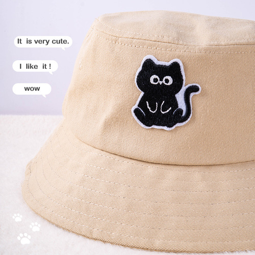 Little black cat cute cartoon cloth patch for clothes and shoes self-adhesive embroidery creative patch patch for down jacket repair and decoration patch