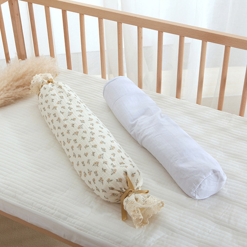 Four-layer gauze baby candy pillow, strip pillow, buckwheat shell pillow, anti-rollover comfort pillow, pearl cotton pillow, removable and washable