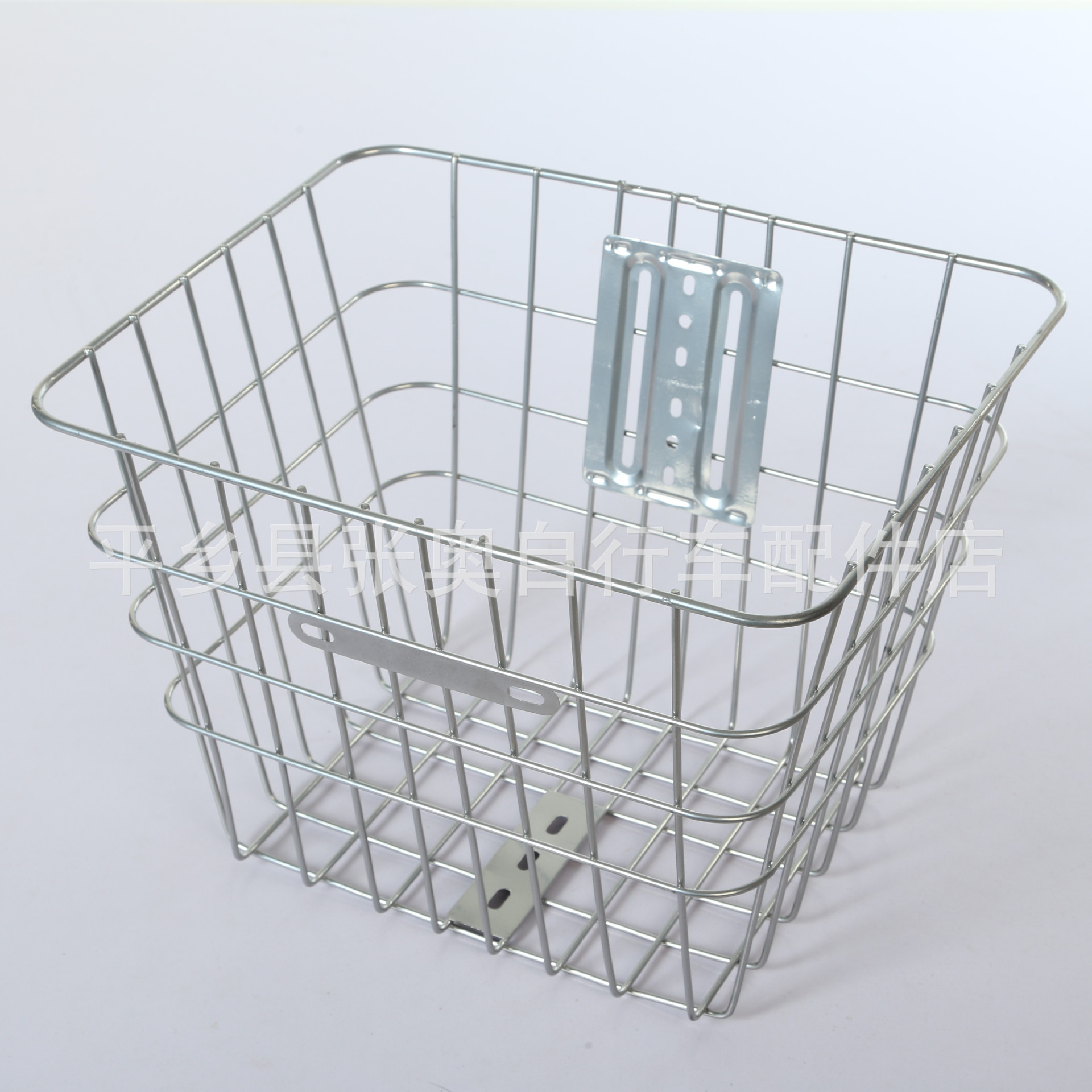 in stock Supply Electric Bicycle Basket Imitation Stainless Steel Coverless Basket silver Black Iron Frame Front Iron Fence