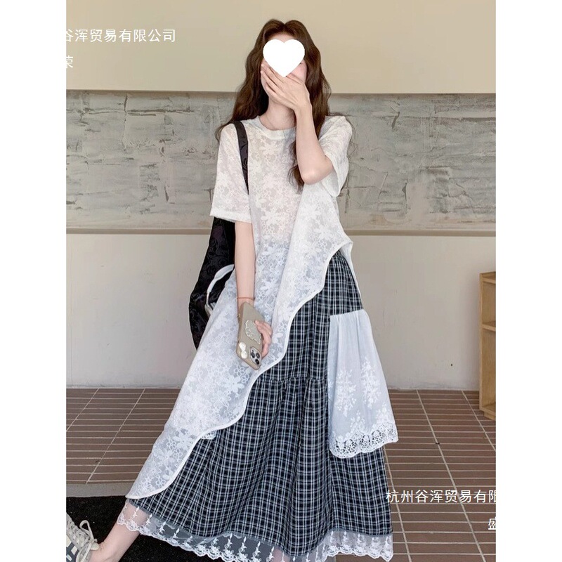 Factory Direct Sales Bohemian Irregular Mesh Lace Blouse for Women Summer Mid-Length Outerwear with Sheer Short Sleeves Factory Direct Sales Bohemian Irregular Mesh Lace Blouse for Women Summer Mid-Length Outerwear with Sheer Short Sleeves
