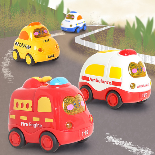 Infant baby toy car boy children sound and light inertia car pull-back car police car fire truck engineering vehicle