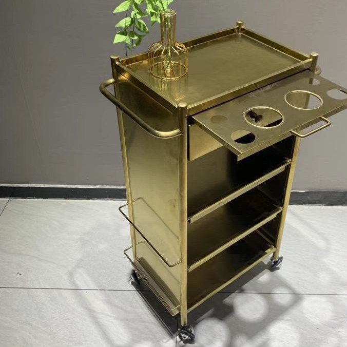Barbería herramienta gabinete de acero inoxidable herramienta de peluquería Carro de peluquería de coche estante de almacenamiento multifuncional gabinete de polvo de corte de pelo
