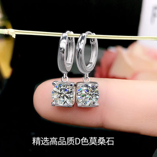 S925 Sterling Silver 1 Carat Classic Kajia Moissanite Bull Head Earrings for Women European and American Accessible Luxury Hip-Hop Jewelry for Women