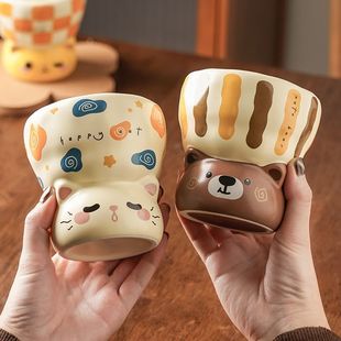 Good-Looking Mug, Ceramic Hand-Held Coffee Cup, Office High-Looking Girl's Water Cup, Cute Bestie Couple Cup