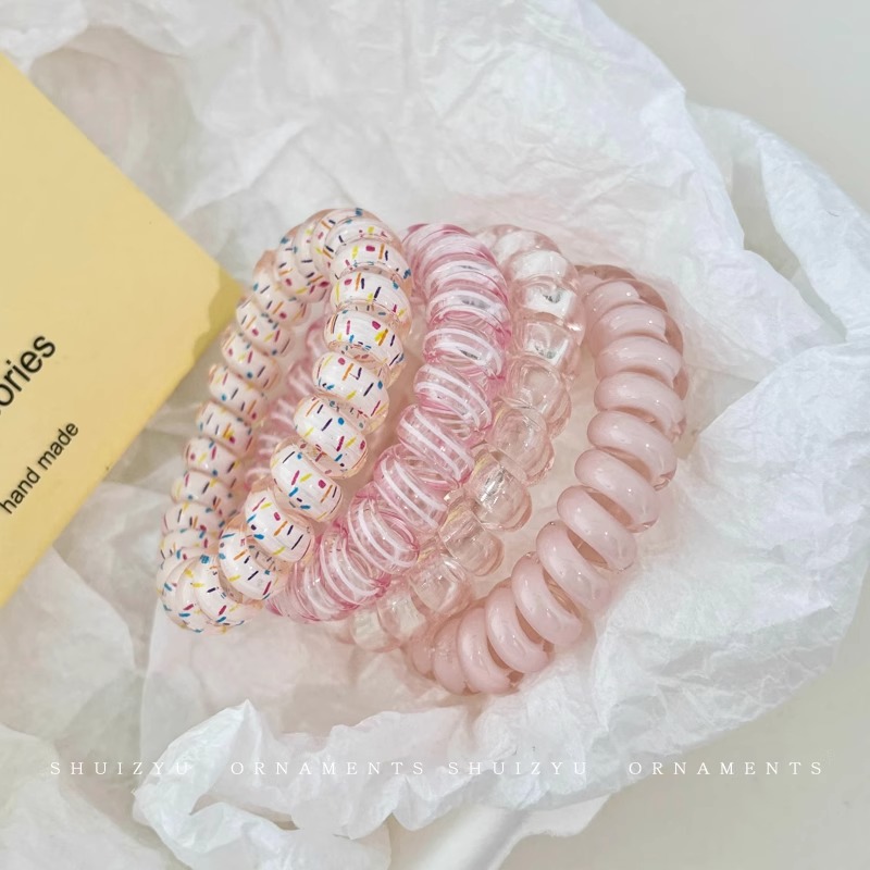 Línea telefónica con lazo, anillo para el cabello, tocado, nueva trenza de burbujas, cuerda para el cabello trenzada, alta elasticidad, sin dañar el cabello, cuerda para atar, banda de goma femenina