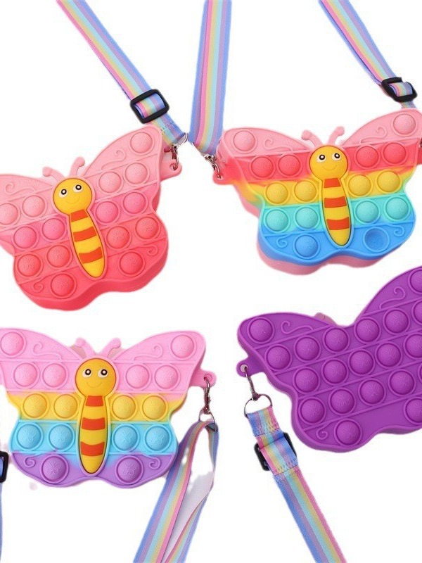 Children's silicone cartoon bag strap lightweight