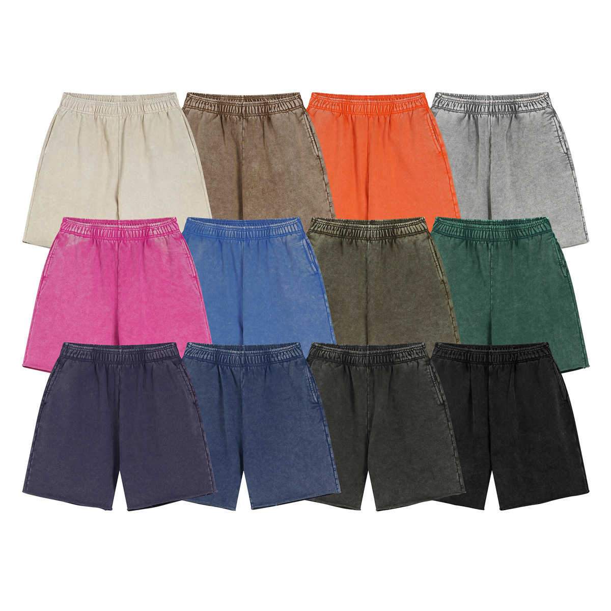 2025 Summer New 420g Batik Old Tray Men's Shorts American Street Fashion Brand Retro Men's and Women's Pants