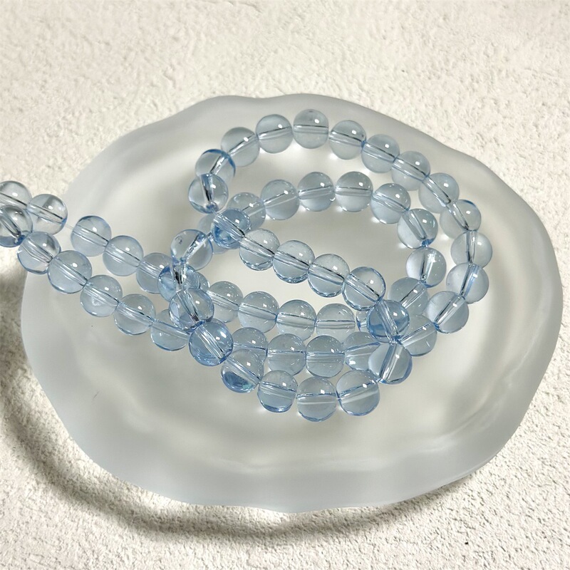【8mm氷透】水晶高透白瑠璃散珠diyブレスレット手作り半製品部品|undefined