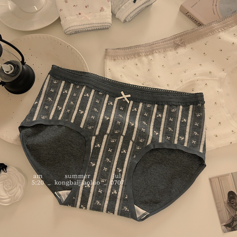 10A Antibacterial Women's Pure Cotton Underwear 2025 New Mid-Waist Triangle Extended Crotch Cotton Underwear Category a Baby Cotton