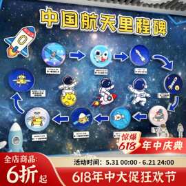 幼儿园中国航天航空里程碑环创科技爱国太空主题文化走廊教室墙贴