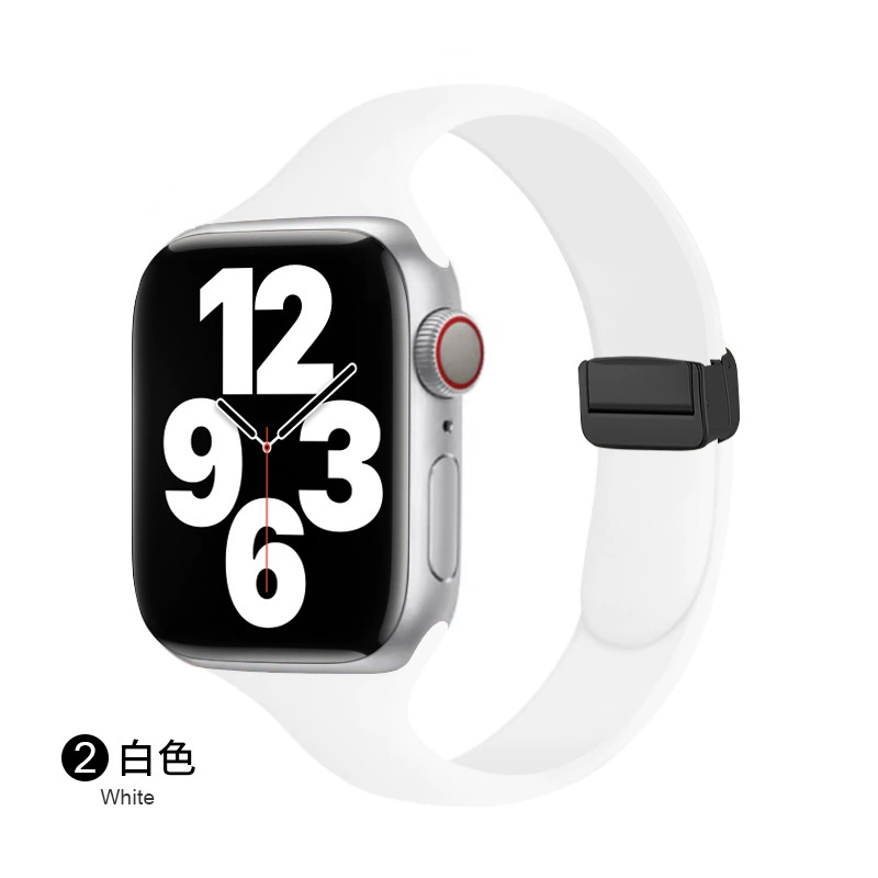Совместимый ремешок Apple Watch всей линейки, можно использовать 14 мм магнитную складную застежку, силиконовый ремешок для маленькой талии Apple