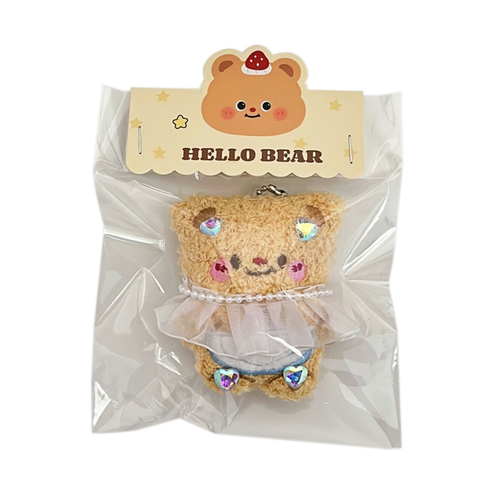 Angel adorable oso muñeca colgante bolso llavero colgante universal corazón de niña dulce muñeca colgante