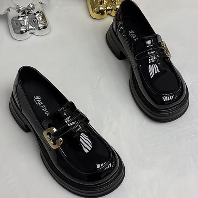 Zapatos de cuero británicos retrógrados franceses zapatos de tacones bajos negros zapatos Lefour 2026 primavera y otoño zapatos uniformes zapatos mujeres