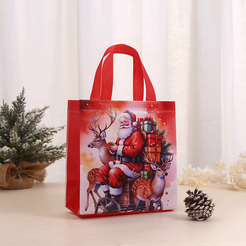 防水テイクアウトバッグクリスマス不織布バッグ卸売キャンディーショッピングバッグハンドバッグパーティーギフトバッグ|undefined
