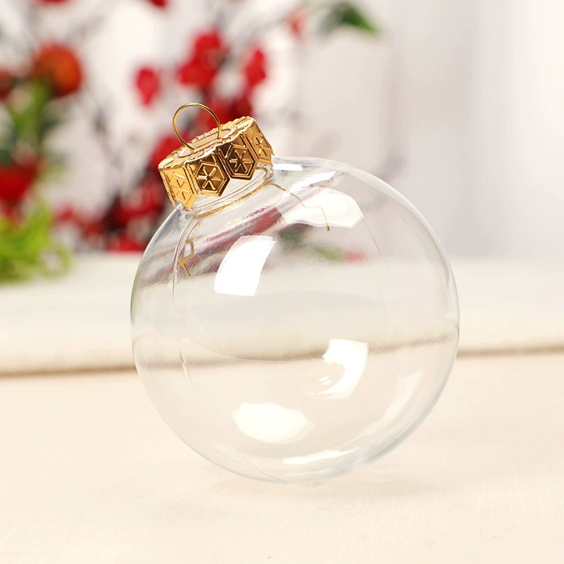 Прозрачный пластиковый шар Christmas bauble, полый refill-орнамент, 6–10 см, серебро/золото/цветные варианты