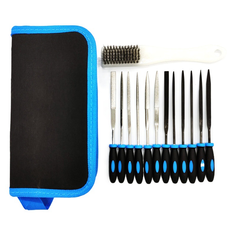 Productos TRANSFRONTERIZOS DE VENTA RÁPIDA Amazon Juego de archivos de plástico de 13 piezas con kit de traje de combinación de cepillo de limpieza entrega de una pieza