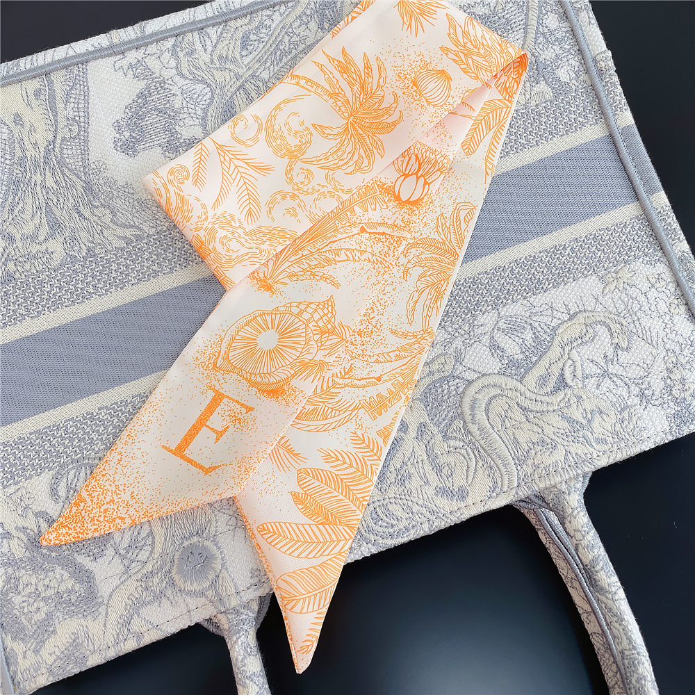 20g Weight Silk Scarf Classification Daily Occasion Silk Material Letter Pattern All Seasons Season Women'S Gender Printing Design Fashion Style Women's Fashion Letter Silk Printing Silk Scarves 35