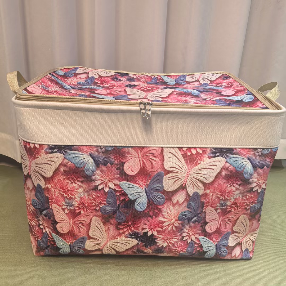Storage box for home use with zipper