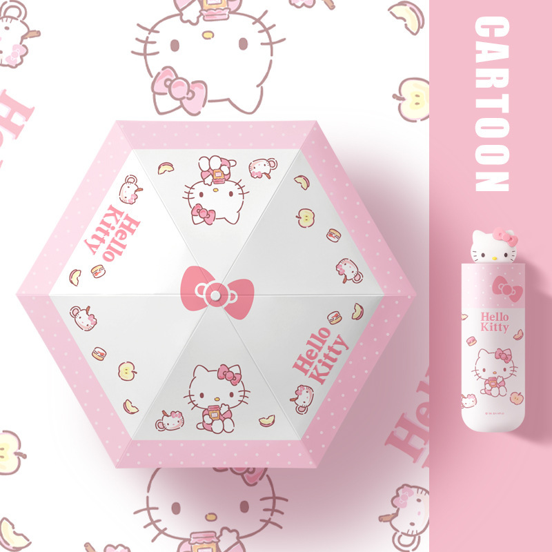 正規品 サンリオ 自動傘 かわいい kt 猫 50% off 晴雨兼用日よけ傘 ハローキティ セット|undefined