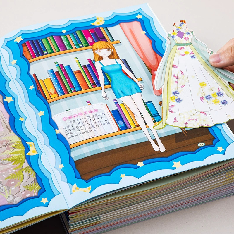 Книга с наклейками для принцессы для переодевания, наклейка, игрушка, 3-6 лет, полный комплект