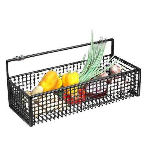 Kitchen hanging basket onion ginger garlic storage rack wall hanging storage seasoning ginger garlic various wall drain vegetable basket no punching