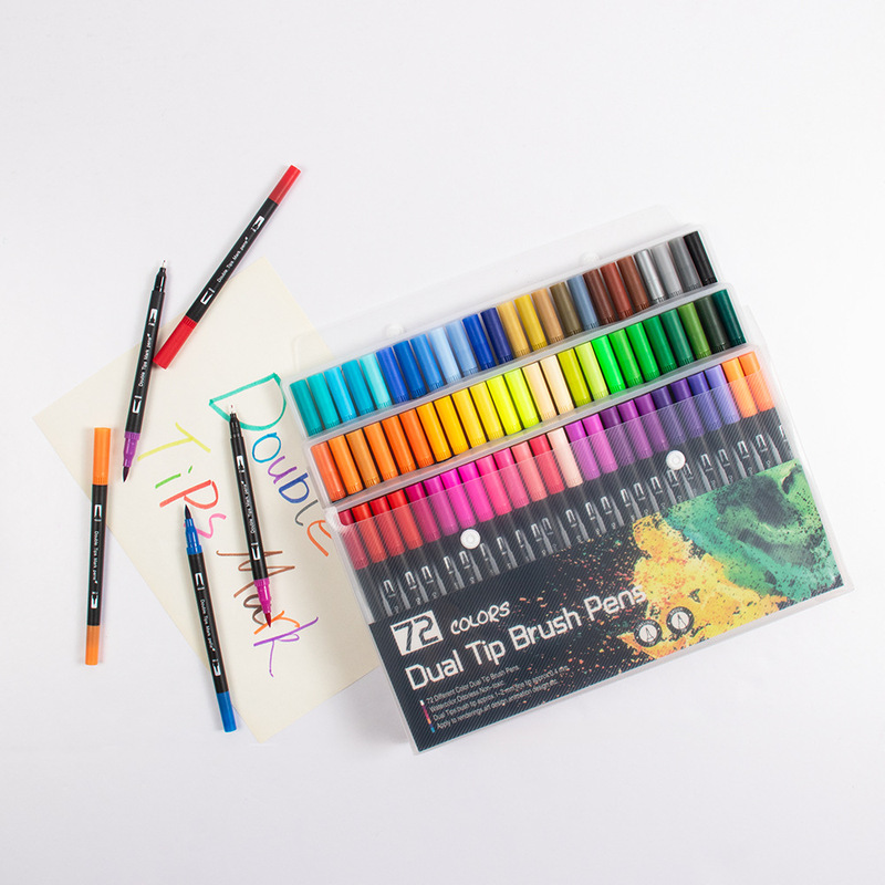 クロスボーダー両頭水彩ペン水性絵筆学生児童画筆セット美術絵画専用マークペン卸売り|undefined
