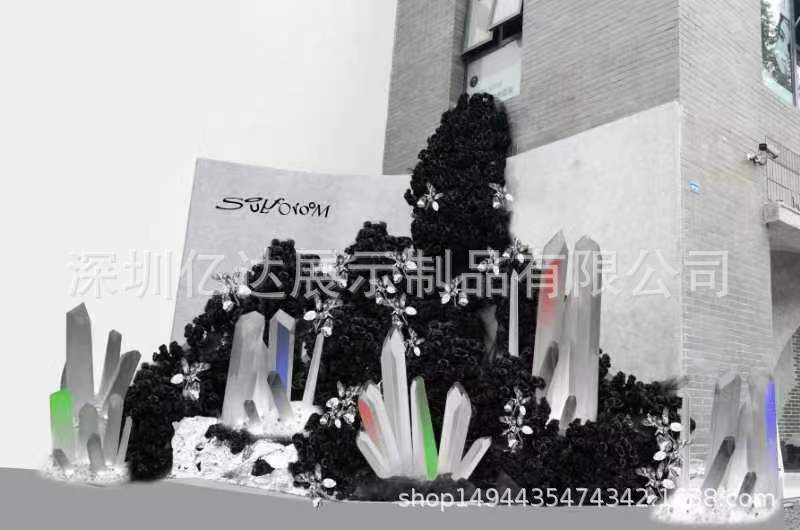 镭射炫彩亚克力板渐变加工七彩异形幻彩水晶柱盒子婚礼展览会