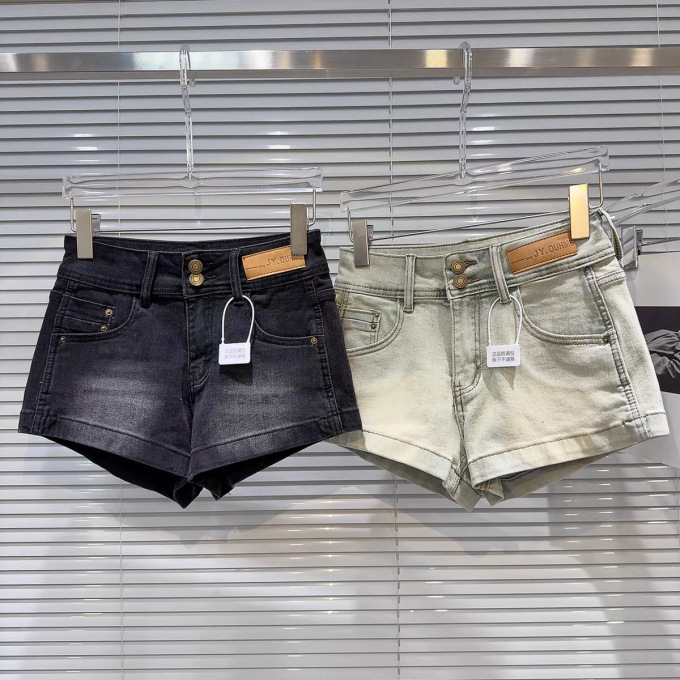 American Retro Hot Girl Denim Shorts for Women 2025 Summer New Style Slim A-Line Wide-Leg Super Short Hot Pants for Small People