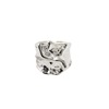 Retro fashionable ring suitable for men and women, zirconium hip-hop style, silver 925 sample, micro incrustation, on index finger