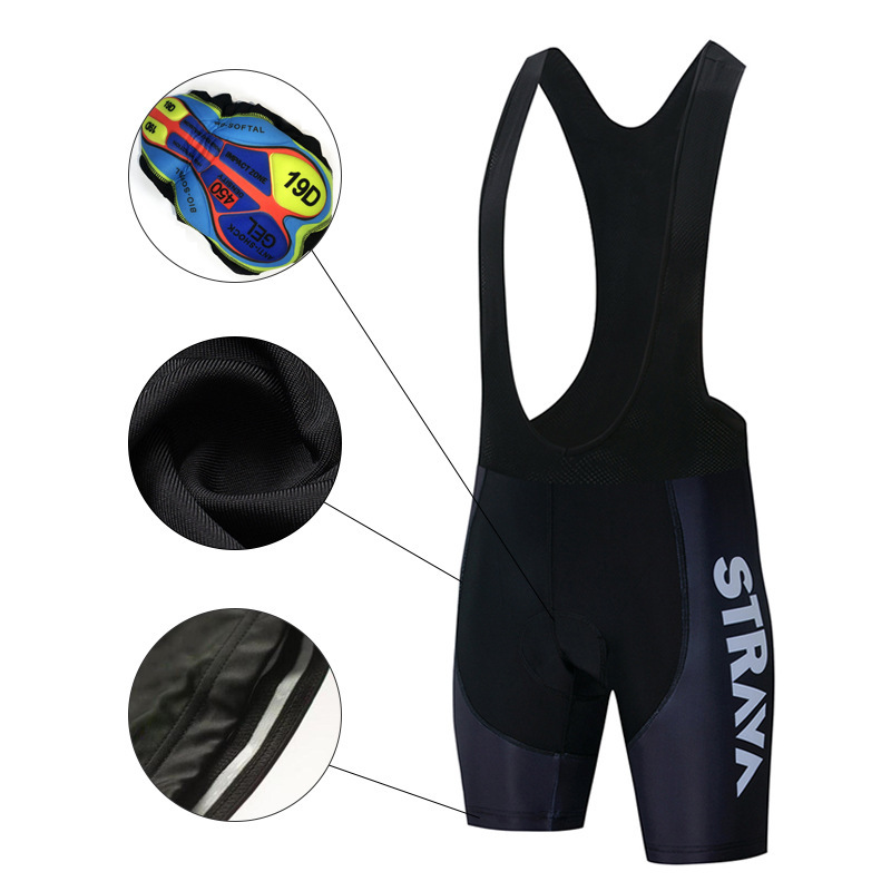 Summer bicycle sports riding shorts STRAVA riding strap pants 19D silicone cushion foreign trade wholesale