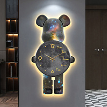 工厂批发钟表挂钟客厅餐厅表挂墙简约创意led氛围灯布里克熊时钟