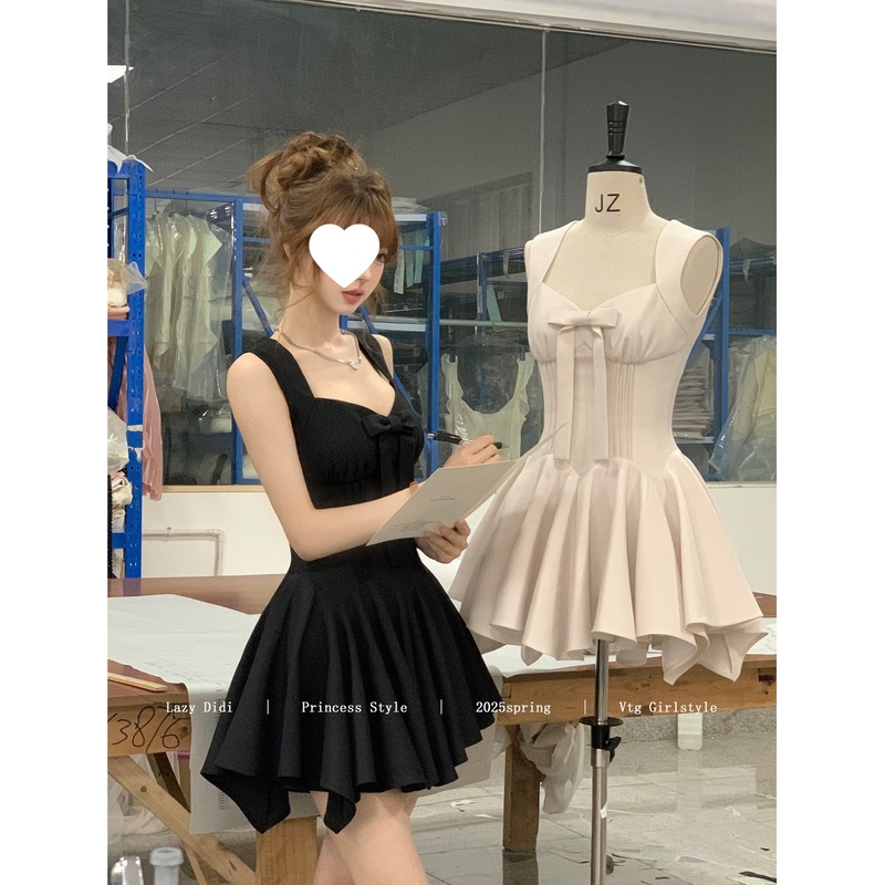 Lazy Didi Rose Life 4m スカート プリンセスドレス リボン ゴールデン ノースリーブ ウエストドレス|undefined