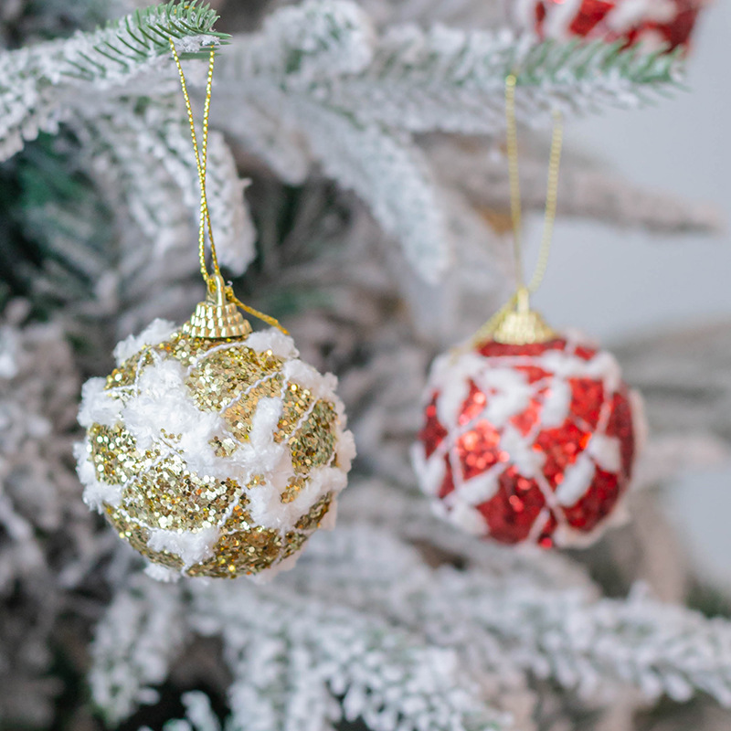 6cm espuma felpa pequeña bola de Navidad árbol de Navidad DIY colgante decoración ventana decoración hogar colgante bola decoración bola colgante