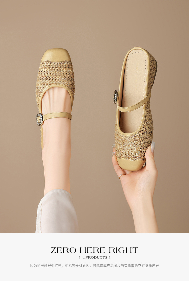 Sandal nữ hở mũi đính đá chuỗi mắt xích phong cách Pháp — MN33 màu vàng chi tiết 13