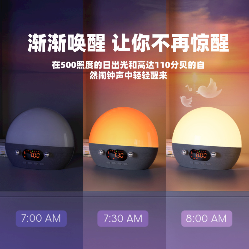 アマゾン多機能スマートナイトライトusb充電ホワイトノイズとベッドヘッド寝室bluetoothナイトライト|undefined
