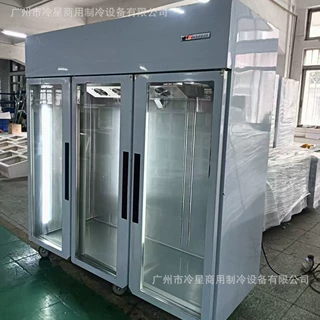 三拉门商用不锈钢厨房冰箱玻璃门展示柜冷藏冰柜