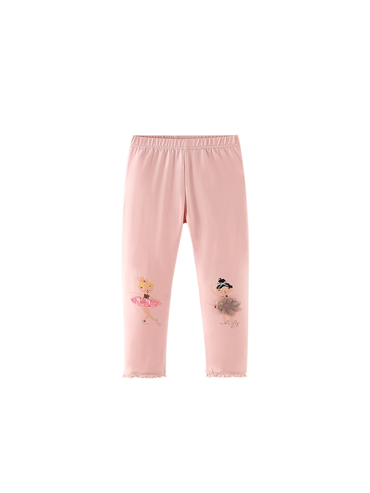 Malwee niñas leggings transfronterizas de otoño nuevo estilo europeo y americano para niños de cintura elástica lindos pantalones de impresión infantil