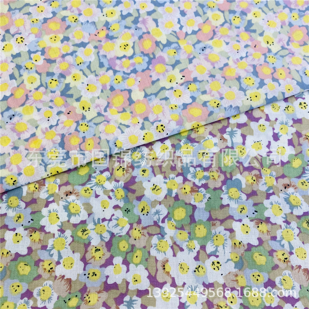 数码直喷印花布 40支棉布印小碎花 春夏款服装衬衣连衣裙面料