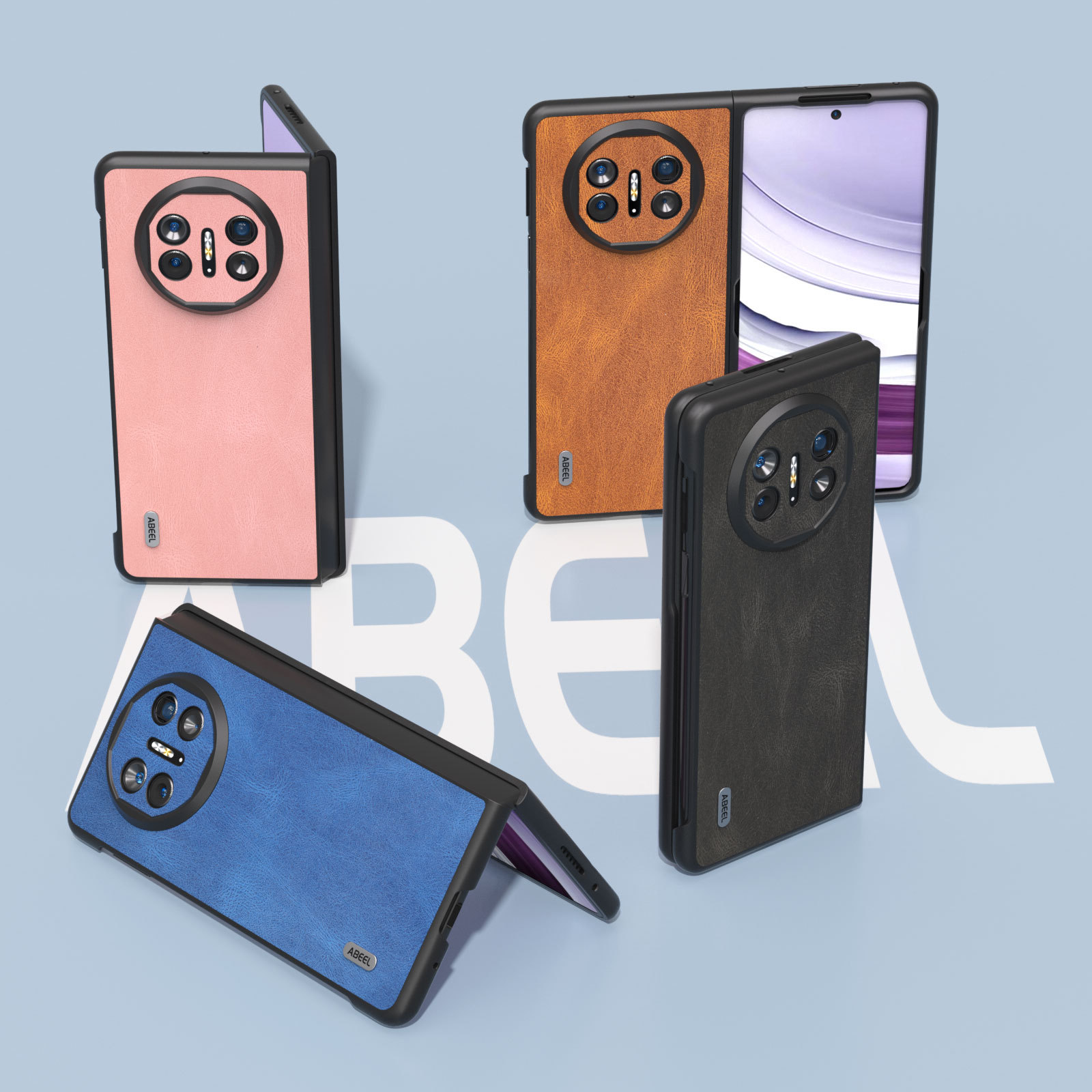 Mat læder-foldeetui til foldbare samsung og huawei telefoner_voghion.com