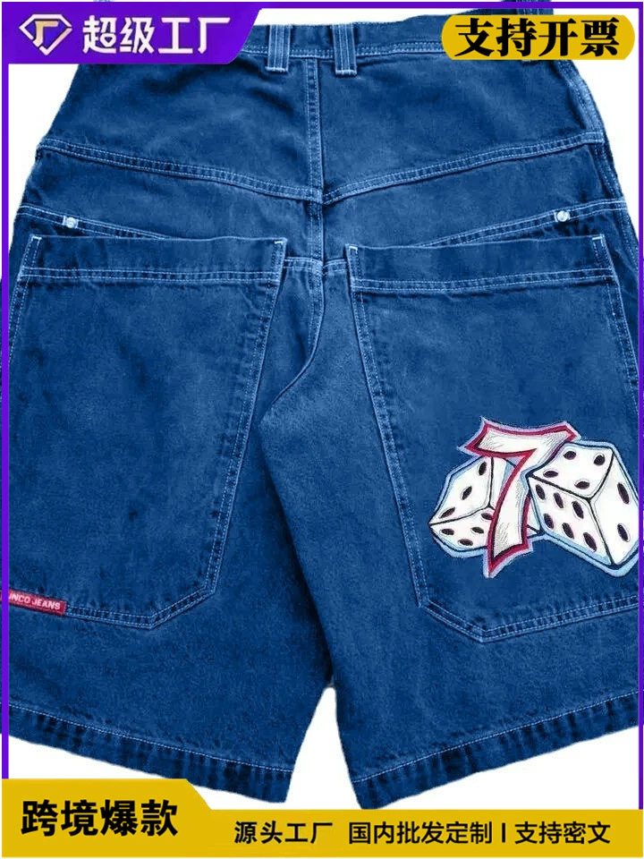 Джинсовые шорты, хип‑хоп готика, свободный крой, размеры S–XXL