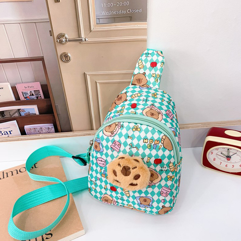 Bolso de niños encantador, bolso de mochila infantil de dibujos animados, bolso de cambio para bebés extranjeros, bolso de pecho de niña al aire libre