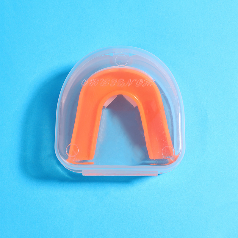 Protector de dientes masticable anti-molar de boxeo Protector de dientes de doble cara tirantes bola azul deportes protector de dientes suelto boxeo