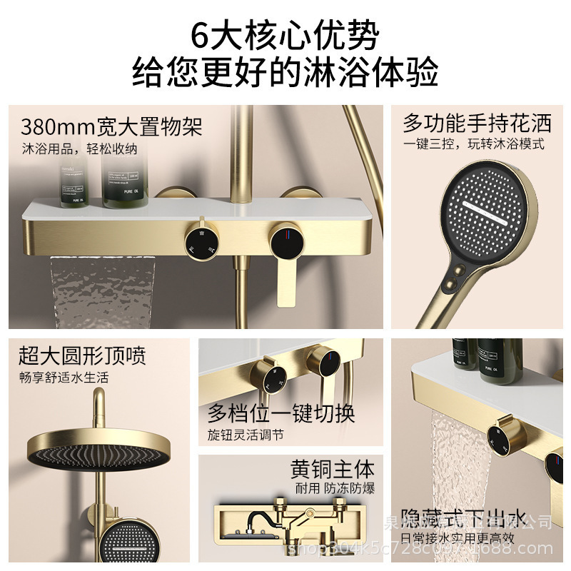 跨境拉丝枪灰增压全铜淋浴花洒套装家用卫生间冷热淋浴器浴室花洒|undefined