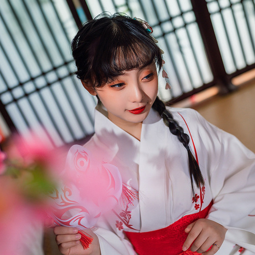 Improved Japanese style kimono dress yukata for women girls soft girl digital printing kimono female Japanese personal photo photography