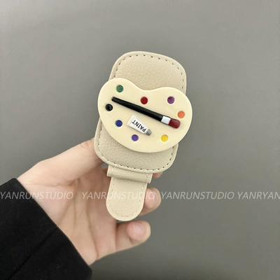 Car Glasses Clip Car Sun Visor Storage Clip Glasses Holder Cute Car Hanging Sunglasses Sunglasses Clip Card Clip (Car Glasses Clip/Bill Clip) - beige-large-drawing-board-rice-glasses-clip